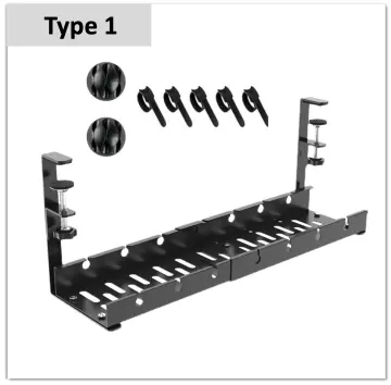 Under Desk Cable Management Silver Black Metal Tray Wire Cord Organizer -  China Cable Management, Metal Tray