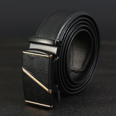 leather men automatically crocodile grain belt male belts fashion business ♙