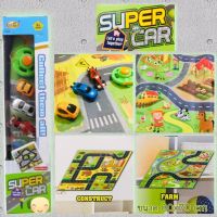 แผนที่ถนนพร้อมรถ 3 คัน Super car Lets play together แผนที่ถนน