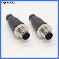 OWMXZL 2Pcs 12mm ครับ ขั้วต่อตัวผู้ PG7 M12 ปลั๊กการบิน หัวชาย 4พิน ขั้วต่อเซ็นเซอร์ อุปกรณ์สำหรับอุตสาหกรรม