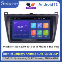 Seicane 9นิ้วAndroid 13.0วิทยุGPSระบบเสียงรถยนต์สำหรับ 2008 2009 2010 2011 2012 2013 2014 2015 Mazda 6 Rui wingด้วยเพลงบลูทูธ4G WiFi Mirror Link OBD2 HD Multi-Touch Capacitive Plusกล้องสำรองไร้สา