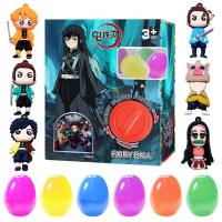 Stuffed Eggs with Mini Toy Inside Funny 6 Ghost Killing Blade DIY Twisting Eggs Handmade DIY Toys for Boys and Girls Birthdays fine