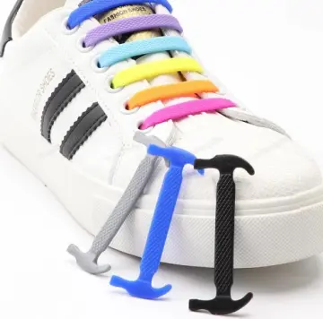 1 Pair Elastic Shoelaces Flat Snap Lock Shoe Laces Without Ties Easy To  Install Quick To