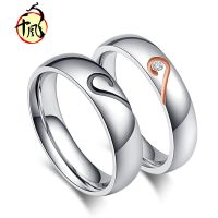 [COD] Titanium steel heart-shaped ring Korean version of diamond rose gold Valentines Day gift ladies tail JZ108