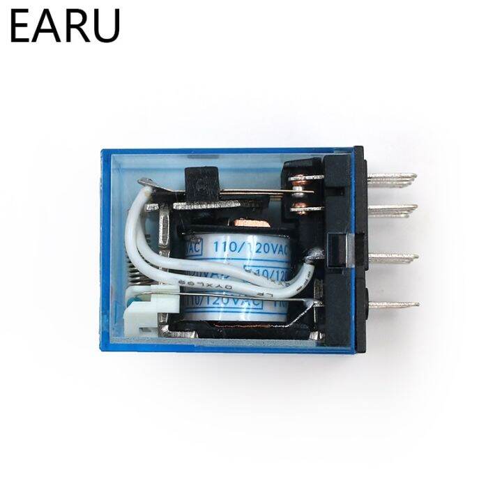 รีเลย์แม่เหล็กไฟฟ้าขนาดเล็ก-my4nj-1ชิ้นขดลวด14pin-5a-4dpdt-dc12v-24โวลต์-ac110v-220โวลต์สวิตช์รีเลย์ไฟ-led-บอกสถานะสีเขียว