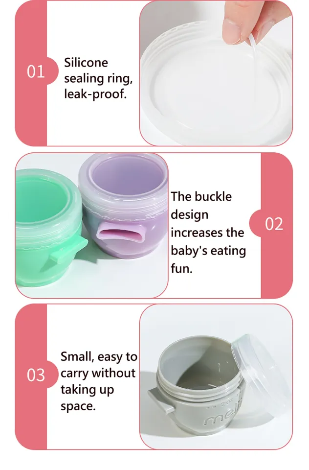 Melii Baby Snack & Freezer Storage Containers Serving Baby Food At Home  Portable BPA Free Easily