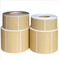 Direct Thermal Label Roll Width20mm-60mm Kraft Adhesive Thermal Barcode Sticker Shipping label for Zebra Godex Gprinter Xprinter Stickers  Labels