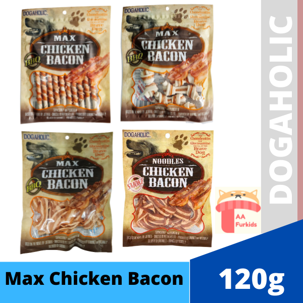 Dogaholic Max/Noodles BBQ/Smokes Chicken Bacon Dog Treat/Dog Snack 120g