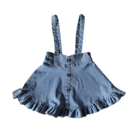 Baby Girls Clothes New Skirt Kids Suspender Denim Skirts 2-12Y Girl Dark Light Blue A-line Denim Overalls Skirt CL849