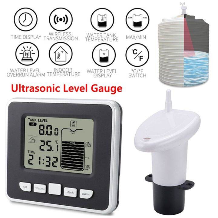 Level Indicator Ultrasonic Level Gauge Water Tank Liquid Depth Gauge ...