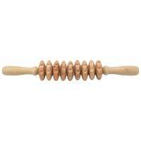Lady Home Wooden Wheel 9 Rollers Belly Health Massager