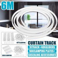 4m/5m/6m Curtain Track Rail Flexible Ceiling Mounted For Straight Slide Windows Balcony Plastic Bendable Home Window Decor