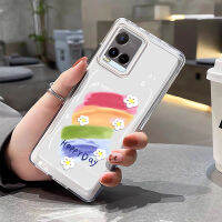 เคส VIVO Y21 VIVO Y21 S Y33S Y21T Y33T เคส T1X แฟชั่นพิมพ์ลายดอกไม้สีแบบเรียบง่ายเคสกันกระแทกแบบนิ่มกันกระแทกฝาครอบป้องกันเลนส์เต็มรูปแบบเคสโทรศัพท์