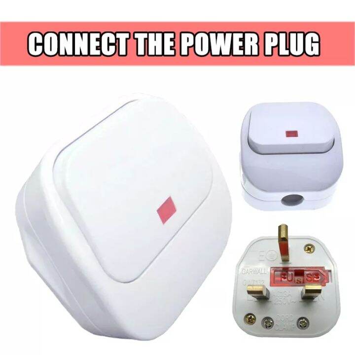 Mains Plug Top With on/off Switch 13A 250V Amp Fused 3 Pin Switched
