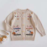 Kids cardigan embroidered horse pattern sweet newborn baby knitted tops