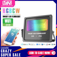 ไฟสปอร์ตไลท์ สมาร์ท ไฟ LED WIFI-24W ควบคุมผ่านมือถือ กันน้ำ IP66 ปรับเปลี่ยนสีได้ 16 ล้านสี เชื่อมต่ออุปกรณ์พร้อมกัน 64 ชิ้น
