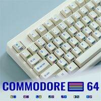 153คีย์/ชุด Commodore 64 C64คีย์บอร์ดธีม PBT สีย้อมระเหิดตัวครอบปุ่มคีย์บอร์ดย้อนยุคเชอร์รี่โปรไฟล์คีย์แคปกับ ISO ใส่7U Spacebar