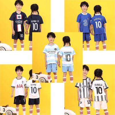 22 23 New Season Man-city Paris Neymar Jersey Football Kids Boys Girls Soccer Clothes Top Shorts Set