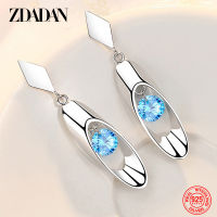 ZDADAN 925 Silver Hollow Long Drop Earrings For Women Charm Wedding Jewelry Gift