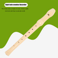 8 Hole Recorder Wood Color Wood Flute Is Suitable for Children &amp; s to Learn Musical Instruments Flute