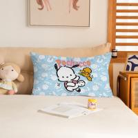 Sanrio ปลอกหมอนลาย Pochacco น่ารัก,ปลอกหมอนรูปตัวการ์ตูนใหม่นักเรียนซักได้สองด้านปลอกหมอนเป็นมิตรต่อผิวผ้าปูที่นอนน่ารัก