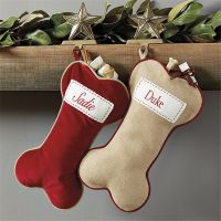 Bone Shape Dog Christmas Stocking Pet Candy Bags Merry Christmas Decorations for Home 2022 Navidad Happy New Year 2023 Gifts Socks Tights