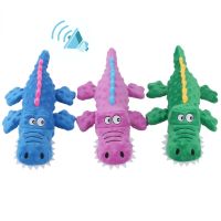 〖Love pets〗 Pet Plush Toy Crocodile Shape Dog Squeak Toy Bite Resistant Chew Toy with Sound Puppy Squeaky Sounding Toy Pet Supplies