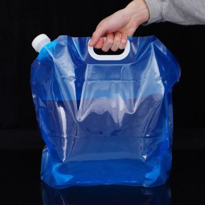 ถุงน้ำแบบพกพากลางแจ้งในบ้านพับได้พร้อมก๊อกน้ำถุงที่เก็บน้ำรถถุงน้ำฉุกเฉินกระเป๋าใส่ขวดน้ำสำหรับกีฬา