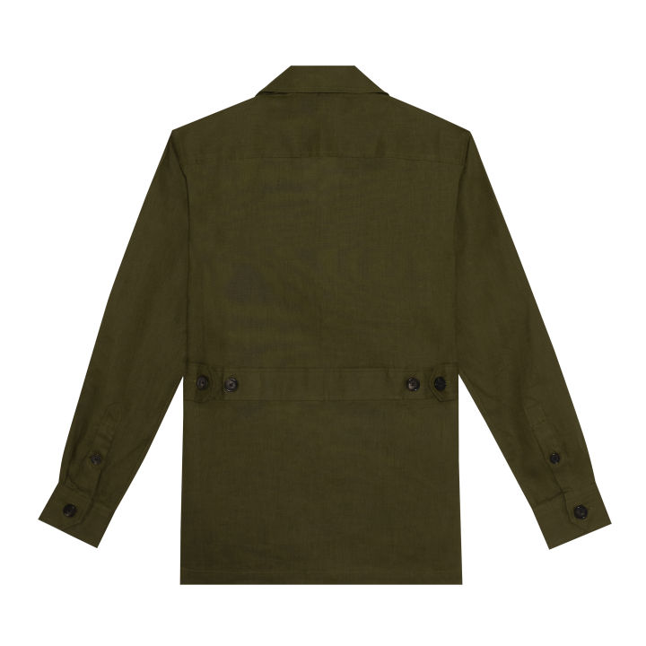 madetomature-linen-safari-jacket-overshirt-olive-green-เสื้อซาฟารีแจ๊กเก๊ต-สีเขียว