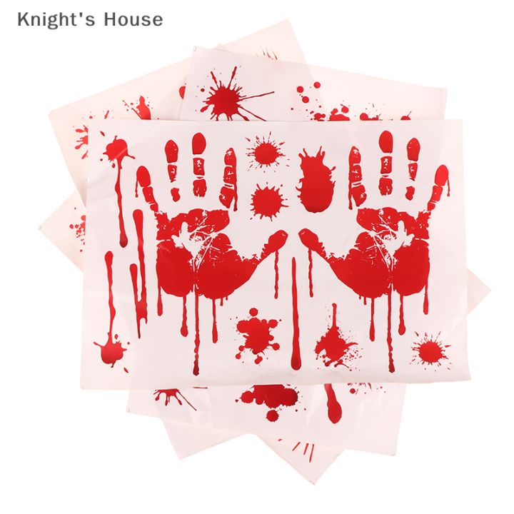 knights-house-สติกเกอร์เลือดฮาโลวีนรูปลอกติดผนังฮาโลวีนสร้างฉากสยองขวัญรอยเลือดติดหน้าต่างพื้นสำหรับในร่มกลางแจ้ง