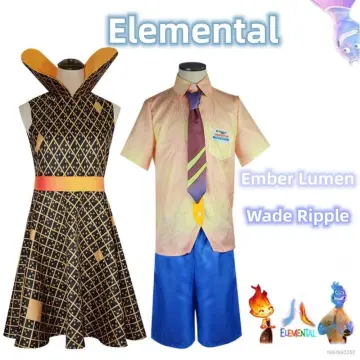 Adult Kids' Elemental Amber Wade Costumes Movie Water Fire Elemental Boys'  Amber Suit Girls Wade Costume Dress Halloween Costume - AliExpress