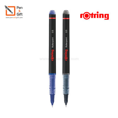 ปากกา rOtring Rollerpoint Pen 0.5 mm. Black &amp; Blue - รอตริง ปากกาโรลเลอร์บอล ขนาด 0.5 มม. หมึกสี ดำและน้ำเงิน แท้ 100%