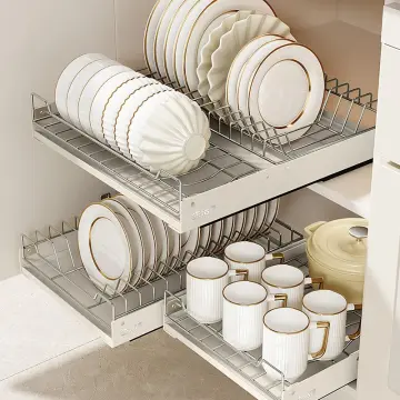 2 Shelves Pull Down Elevator Basket Dish & Plate Holder Kitchen Appliance  Wall Cabinet Storage Rack - China Kitchen Rack and Storage Rack price