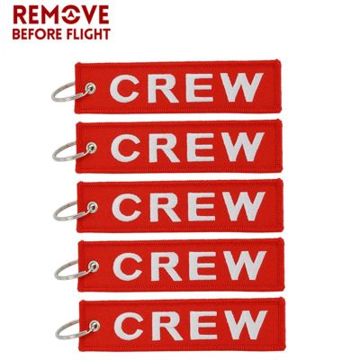 hot！【DT】☌∈  5PCS/LOT Crew Keychain Pop llaveros Sleutelhanger Safety Label Embroidery Chain for Motorcycle Tag chaveiro
