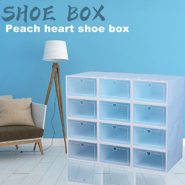 romantichouse-อะคริลิคใสชั้นกล่องรองเท้ารองเท้าพับได้ซ้อนกันได้-กล่องจัดระเบียบกล่องเก็บของกล่องรองเท้าตู้รองเท้ากล่องตู้เก็บรองเท้า