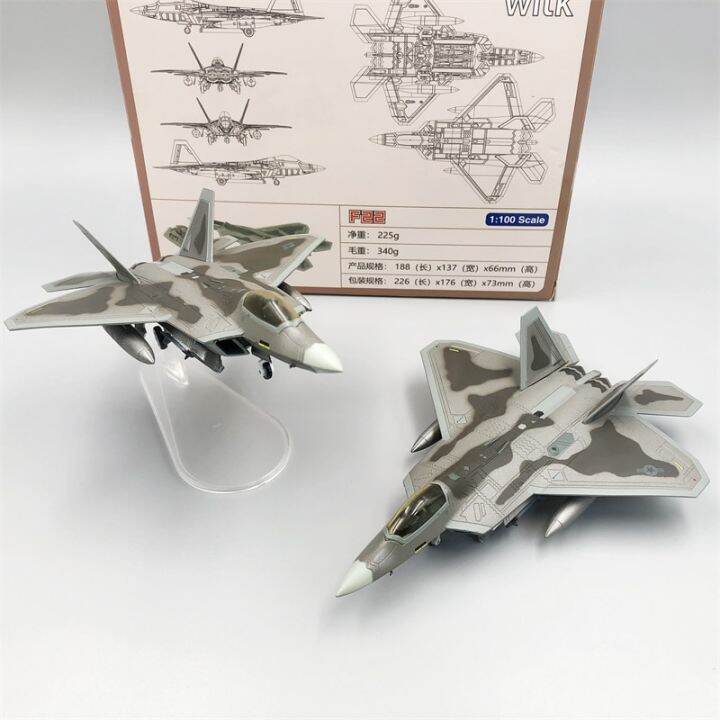 1/100 Scale F22 Military Model Diecast Metal Plane Model For Lockheed F ...