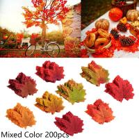 100200Pcs ผ้าไหมประดิษฐ์ Maple ใบปลอมฤดูใบไม้ร่วงใบฤดูใบไม้ร่วง Diy Handmade Craft Garland งานแต่งงานตกแต่ง Halloween