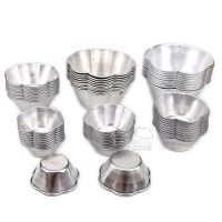 10pcs/lot Plum Blossom Petal Flower-shaped Aluminum Cake Cup Mold Pudding Jelly Mold Flat Bottom Molding Tools DIY Baking Mold