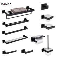 Black Quality Stainless Steel Bathroom Hardware Set Towel Rack Roll Paper Holder Liquid Soap Holder Soap Dish Bath Accessories