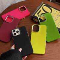 EGuanJia เคสโทรศัพท์ซิลิโคนนิ่มสีทึบ,สำหรับ iPhone 14 Pro Max 13 Pro Max 12 Pro Max 11เคสโทรศัพท์แฟชั่นเรียบง่ายพร้อมกล้องป้องกันแหวนชุบ