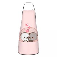 Cute Mochi Cat Peach And Goma Love Kiss Apron Women Men Unisex Bib Kitchen Cooking Tablier Cuisine Chef Gardening