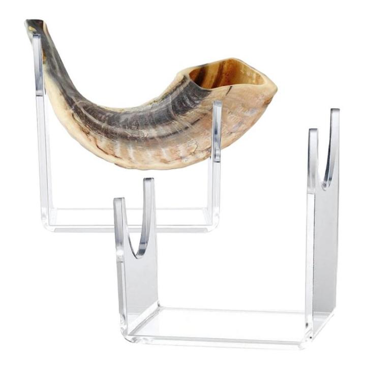 acrylic-stand-for-shofar-2pcs-wand-stand-small-size-corner-display-stand-transparent-design-strong-acrylic-collection-of-sheep-horn-other-crafts-pocket-knives-admired