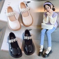 Childrens shoes 2023 spring and autumn new black small leather shoes girls soft sole princess shoes girls dance shoes performance shoes