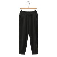 Big Size Womens XL-5XL Elastic Waist Coffee Black Pants Ladies Solid Color Elegant Female Office-wear Long Pants