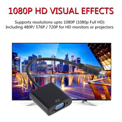 1080P HDMI-Compatible สายแปลงสัญญาณไปยังตัวแปลงวีจีเอ HDMI ตัวผู้ไปเป็นตัวแปลงแบบอะนาล็อกดิจิตอล VGA Famale สำหรับพีซีแล็บท็อปแท็บเล็ต TV