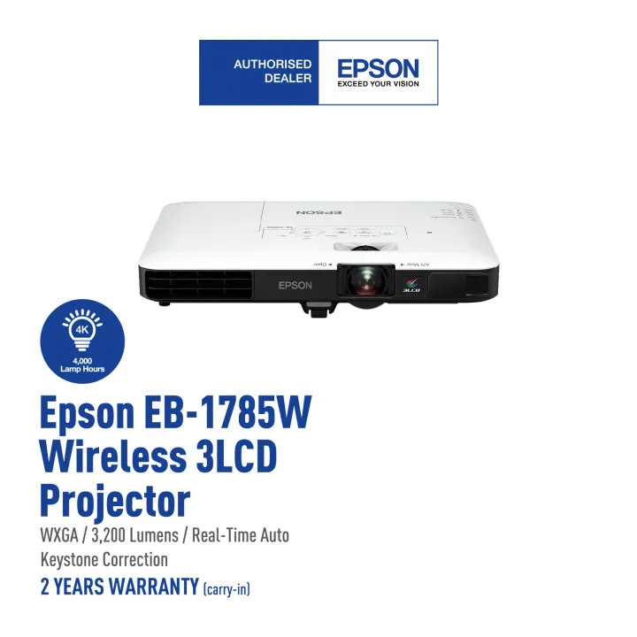 Epson Eb 1785w 3200 Ansi Lumens Wxga Wifi Wireless 3lcd Portable Slim Ultra Mobile Business 7077