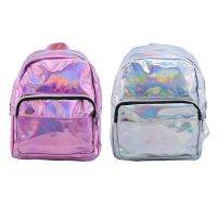 Hot Women Girl Laser Hologram Holographic Backpack Rucksack PU Leather Schoolbag