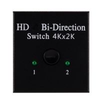 CANVELL 1x สวิตช์2ตัวแยก HDMI สวิตช์ Bi-Direction 2X1สวิตช์ Bi-Direction 2 In 1ตัวแยก HDMI ไม่จำเป็นต้องตั้งค่าอะแดปเตอร์4K HDMI-สวิตช์ที่เข้ากันได้สำหรับ HDTV/เครื่องเล่น/โปรเจคเตอร์/สมาร์ท Es/จอภาพ