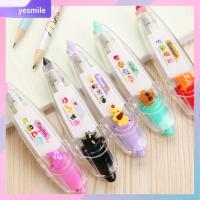 YESMILE 2PCS การตกแต่งไดอารี่ เทปลบคำผิดลายการ์ตูน แกนที่เปลี่ยนได้ อุปกรณ์การเรียนรู้ ปากกาเทปตกแต่ง ดีไอวาย ประเภทกดกด เครื่องเขียนสเตชันเนอรี ไดอารี