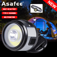 Asafee 300-400LM 6550 XPG+COB LED Multifunctional Light Super Bright Outdoor Headlight Built-in battery Double push switch can fix focus 3 gears switch IPX4 waterproof